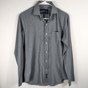 Woodies RH Men’s Button Shirt Gray Heather 100% Polyester Long Sleeve Casual Top